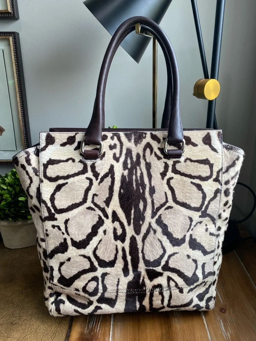 Coach XL Legacy HairCalf Ocelet North South Tote Bag - Picture 5 of 17